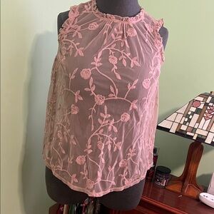 Torrid Pink Floral Sheer Blouse